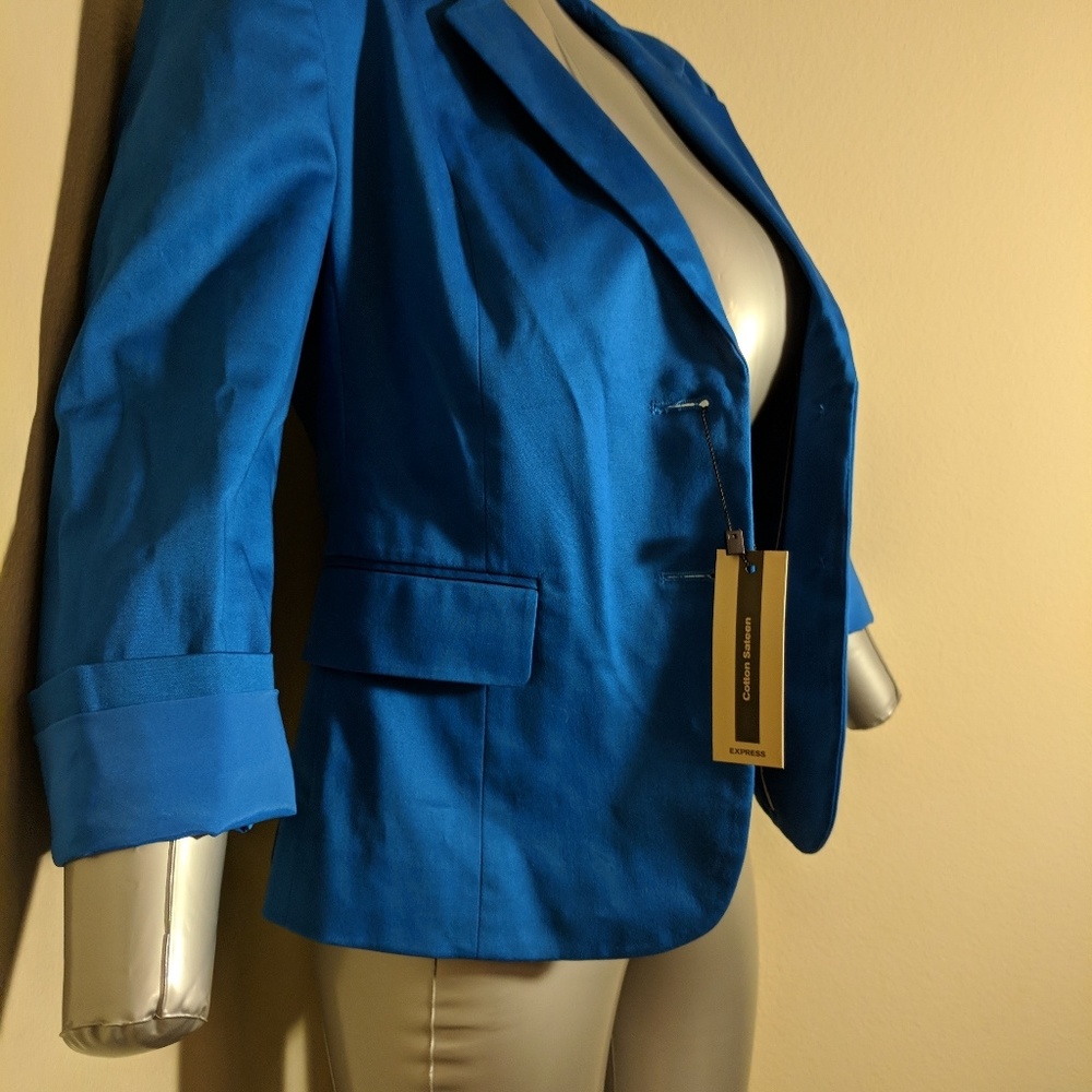 Express royal blue women's Blazer 2 buttons size 6 - Picture 4 of 6